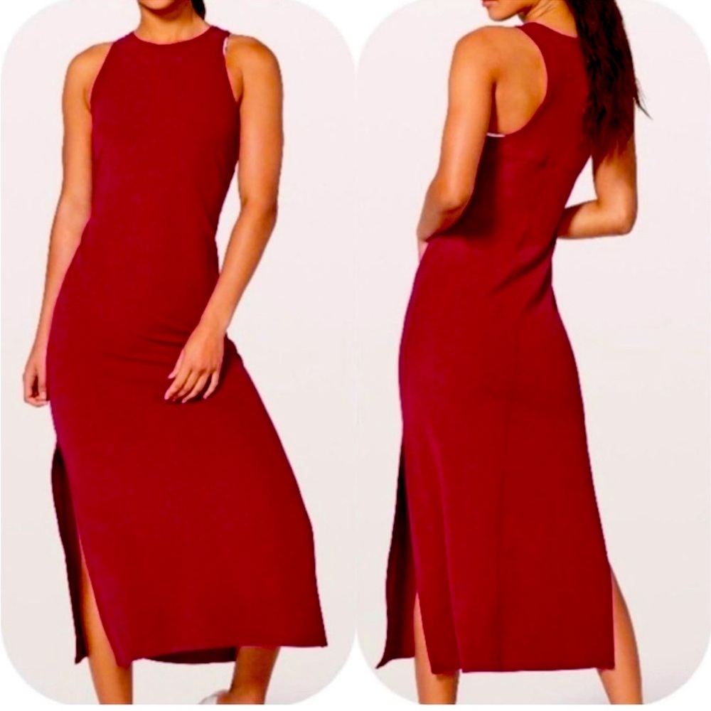 Lululemon Athletica Red Midi Dress